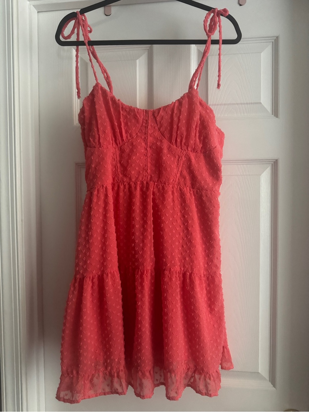 wild fable Coral Red Tie-Shoulder Camisole Dress